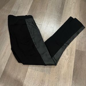 Black faux leather leggings